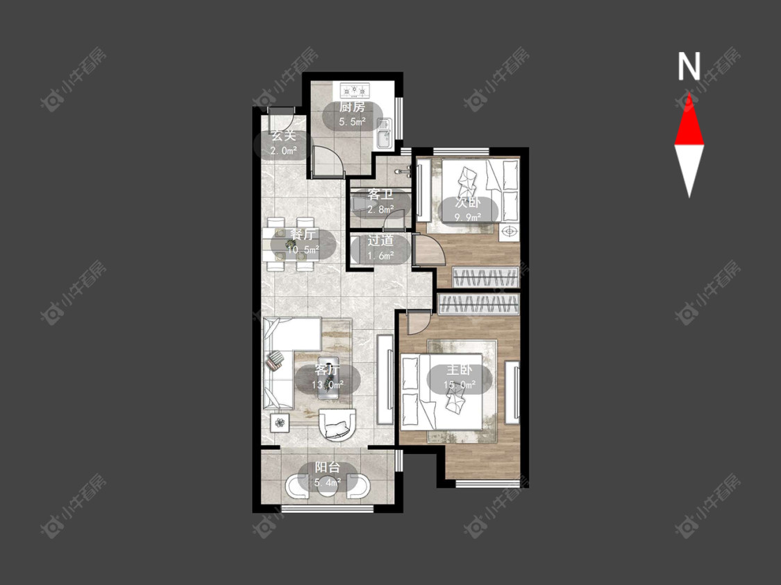 常州龙湖香醍时光在售二手房源户型图_小牛看房