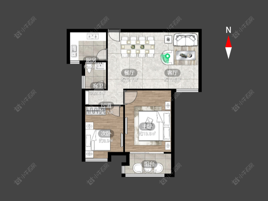 新城尚东区花园西区房源户型图 常州新城尚东区花园西区在售二手房源户型图_小牛看房