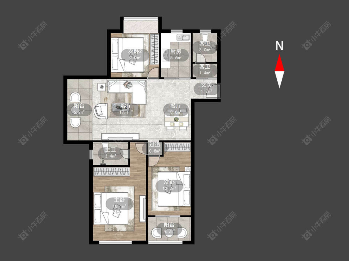 常州银河湾第一城二期在售二手房源户型图_小牛看房