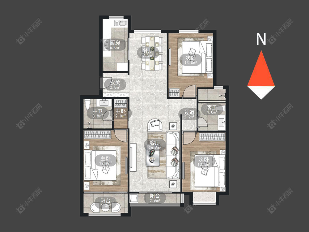 高成莱茵二期房源户型图 常州高成莱茵二期在售二手房源户型图_小牛看房