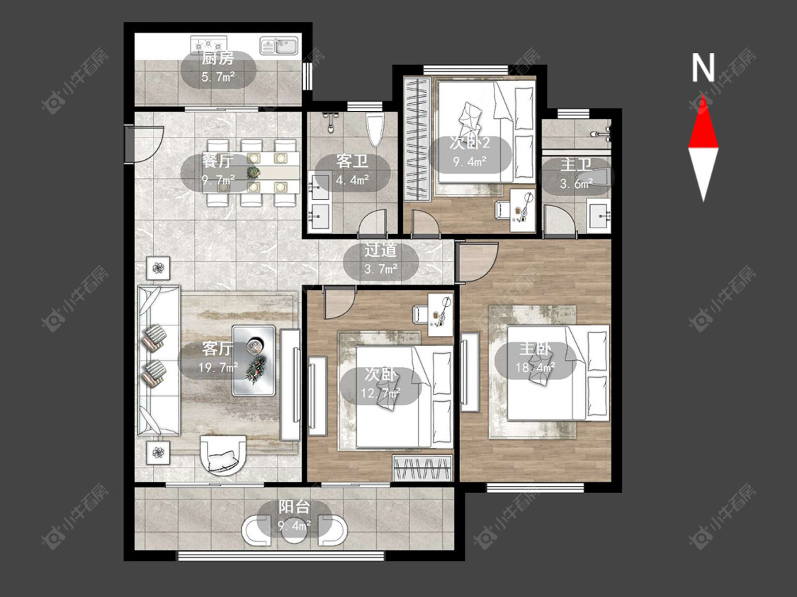 常州东方君开在售二手房源户型图_小牛看房