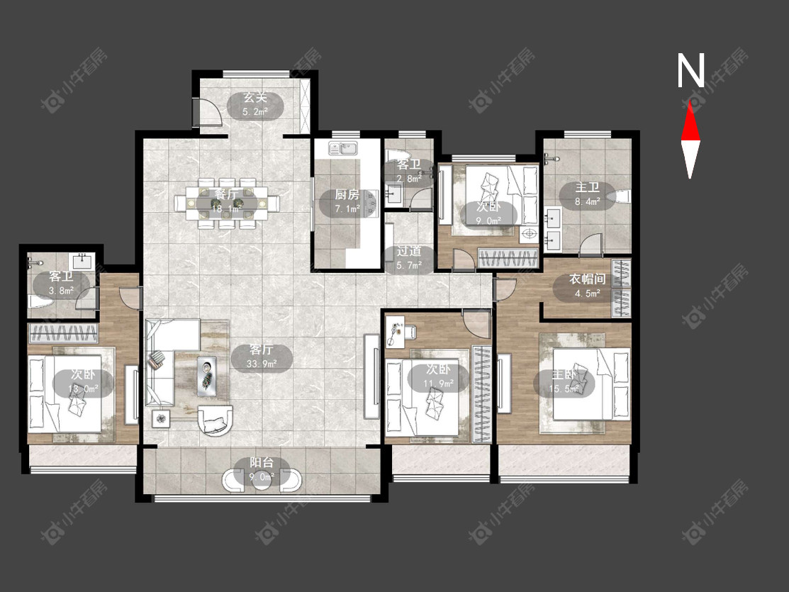常州荣盛天翌在售二手房源户型图_小牛看房