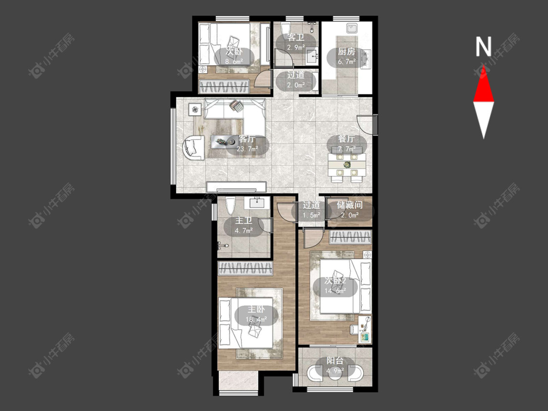 常州新城和昱文萃苑在售二手房源户型图_小牛看房