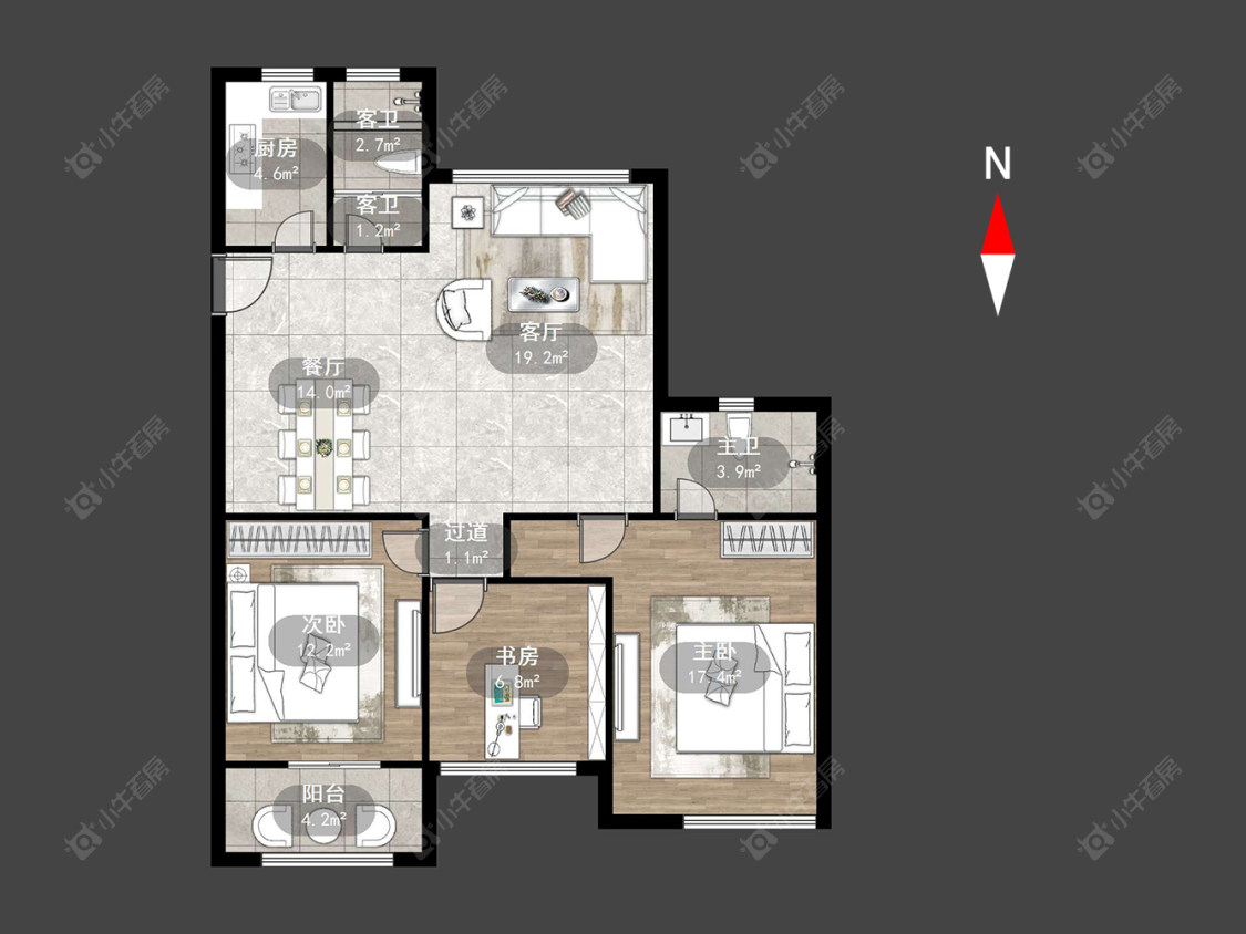 常州白马公馆在售二手房源户型图_小牛看房