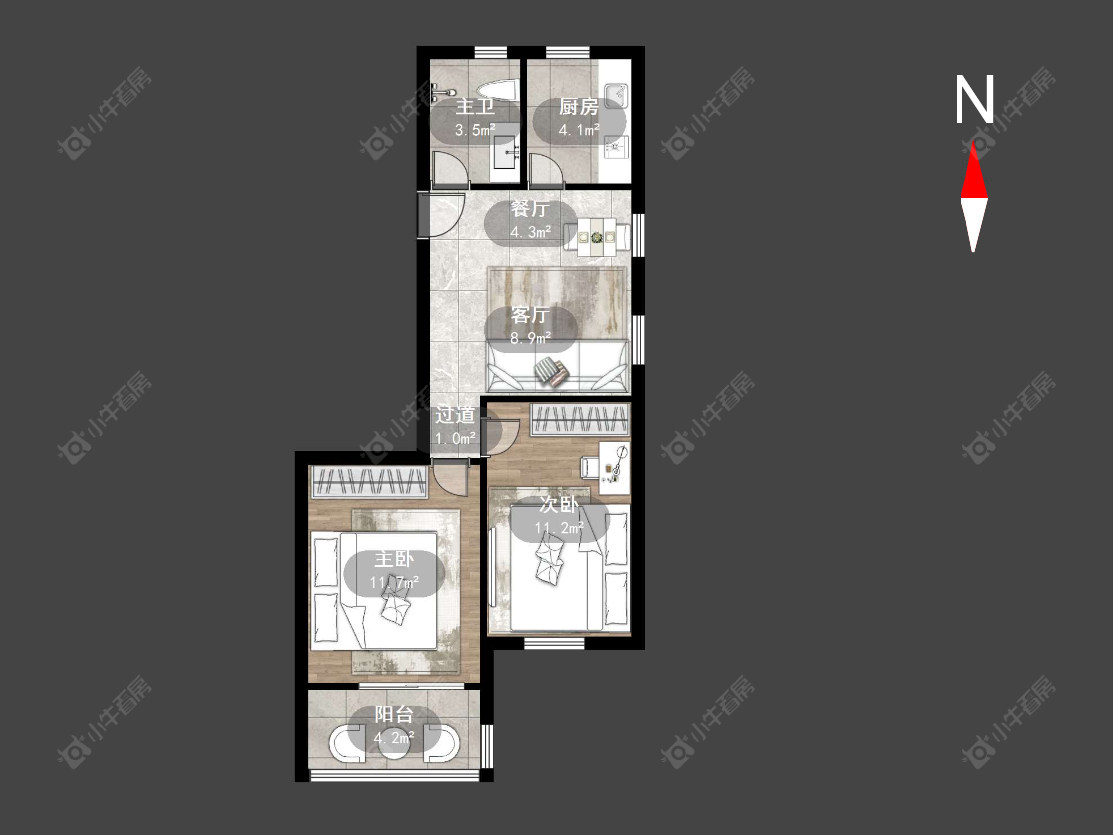 常州丽华二村在售二手房源户型图_小牛看房