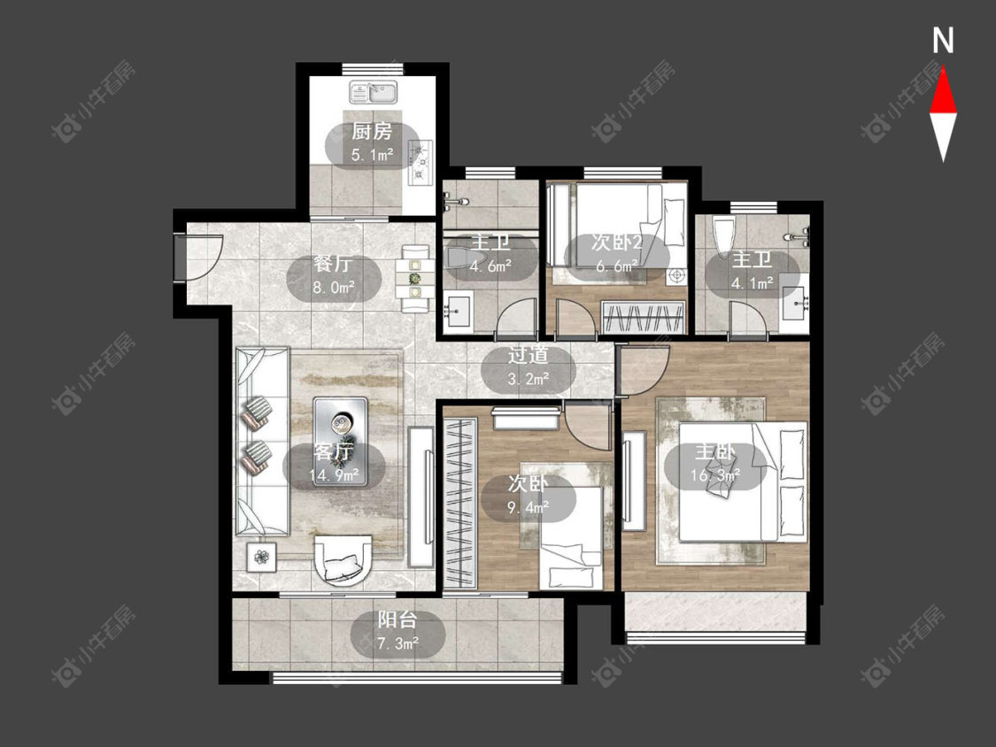 常州泰村花园在售二手房源户型图_小牛看房