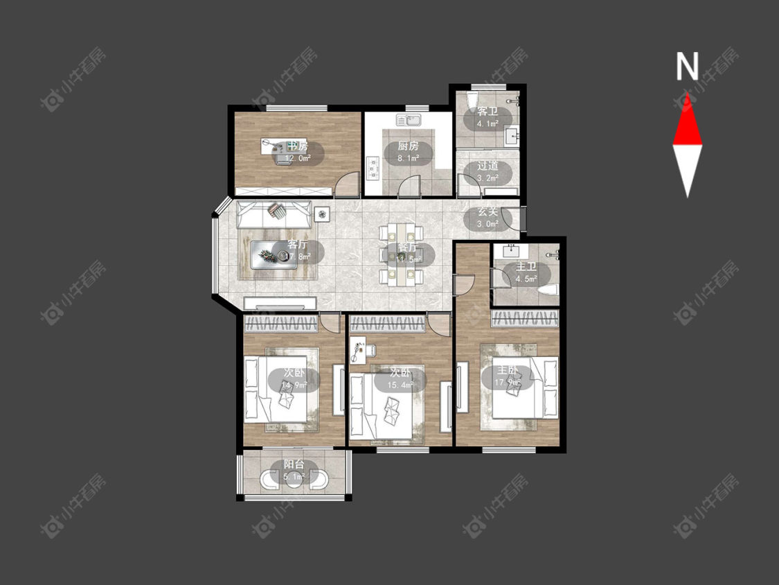 常州藻江花园一期在售二手房源户型图_小牛看房