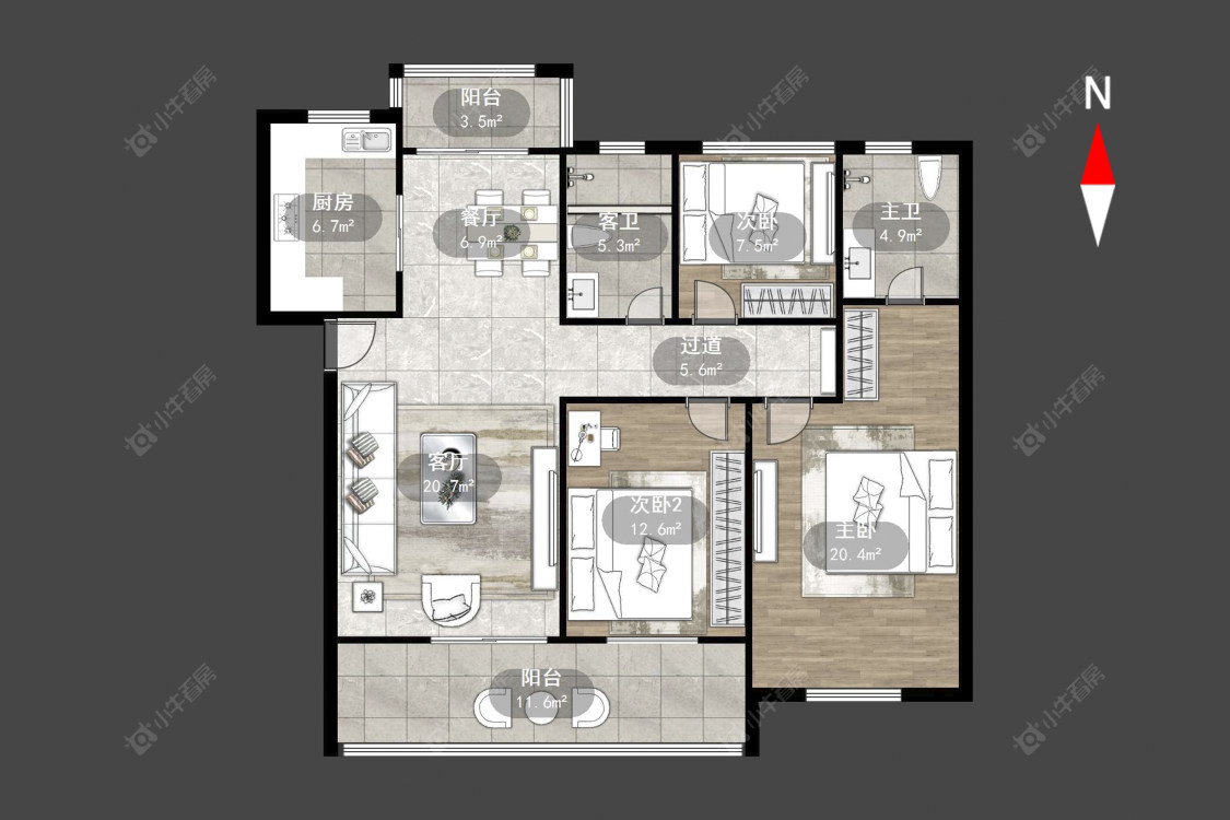 常州长河花园在售二手房源户型图_小牛看房