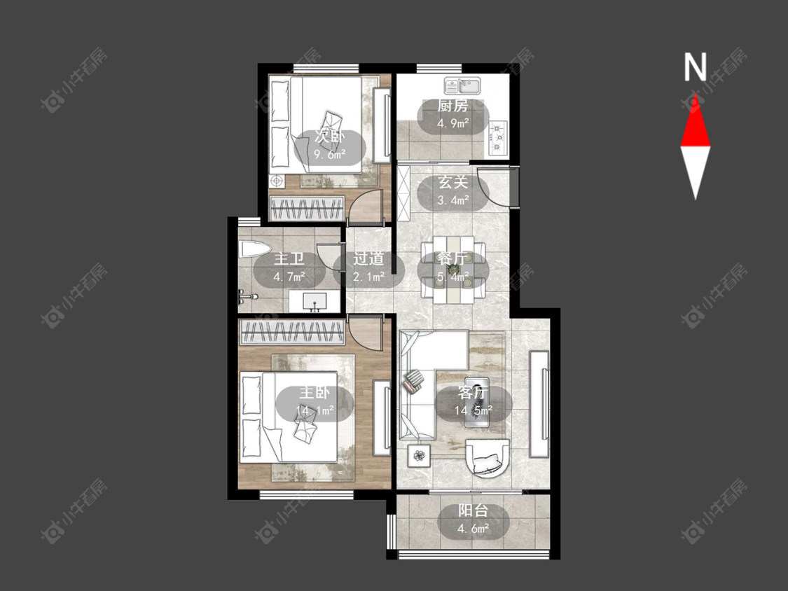 常州腾龙苑西区在售二手房源户型图_小牛看房