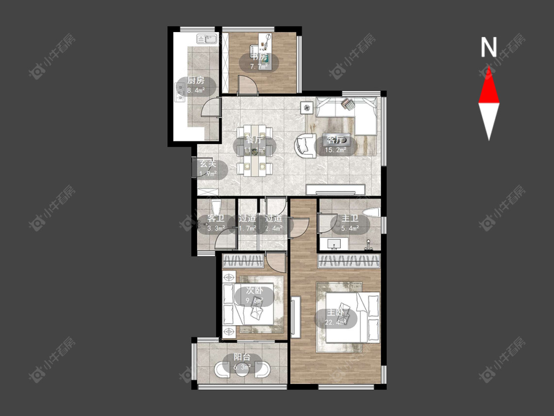 常州高成莱茵三期在售二手房源户型图_小牛看房