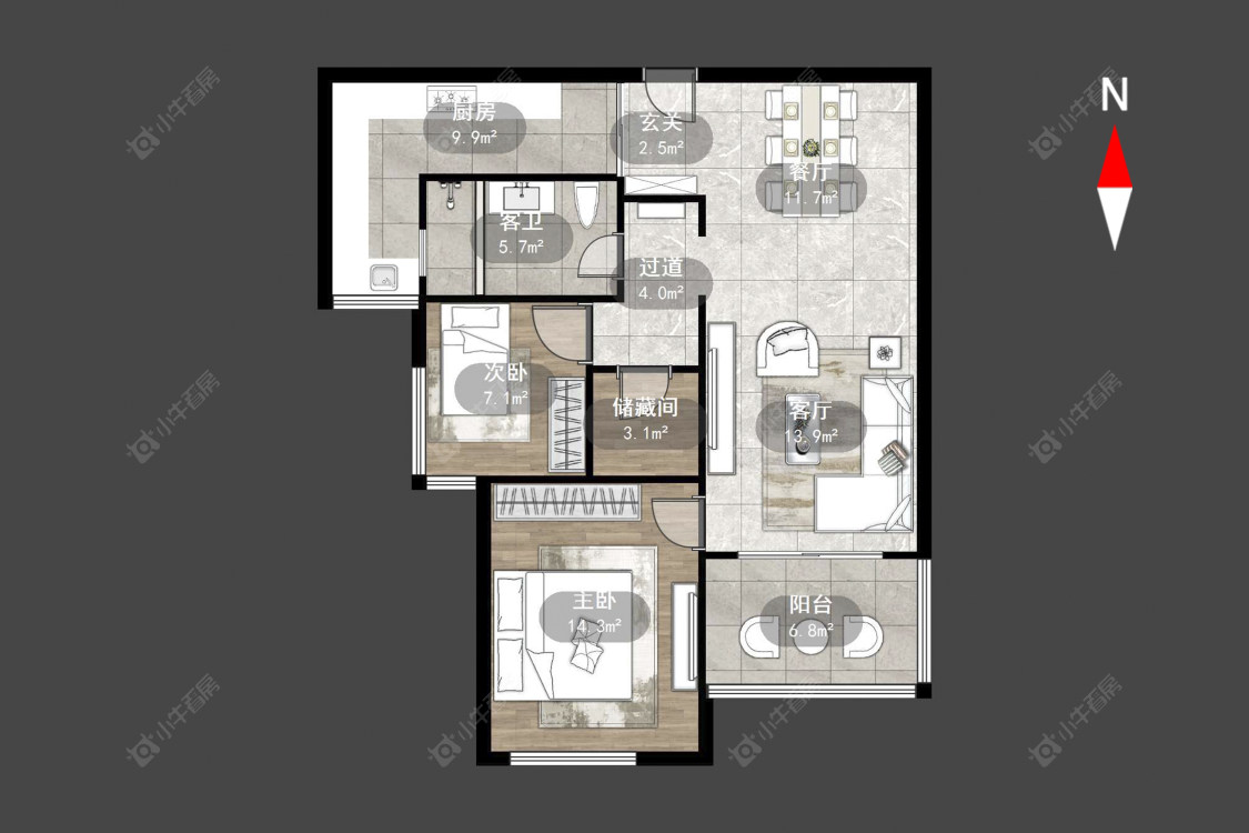 常州星河国际六区在售二手房源户型图_小牛看房