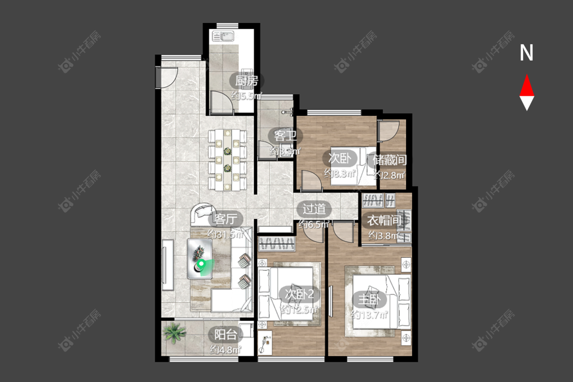 路劲城三期房源户型图 常州路劲城三期在售二手房源户型图_小牛看房