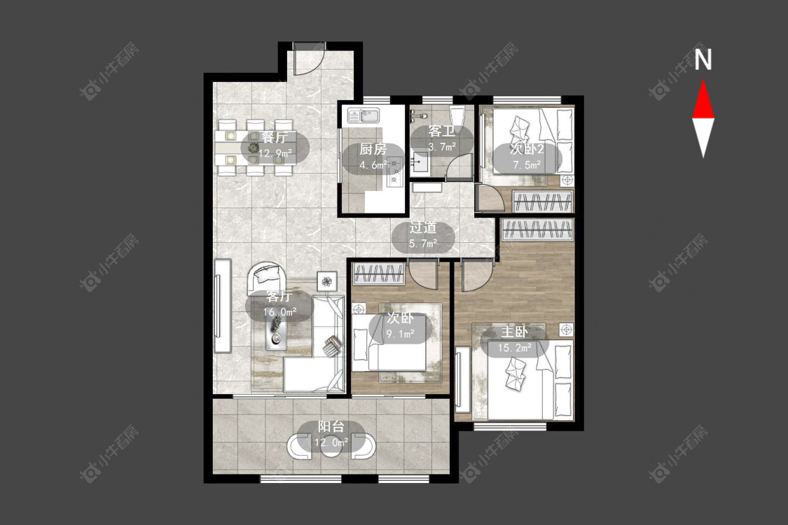 常州常发珑玥在售二手房源户型图_小牛看房