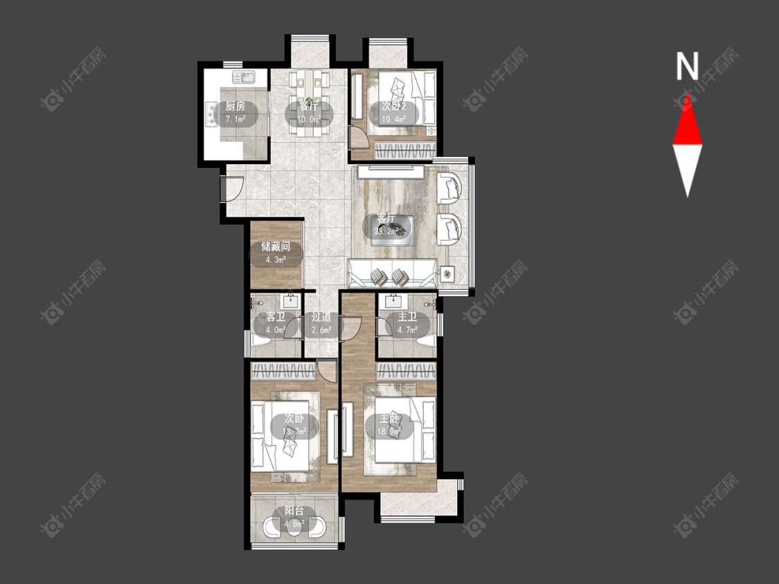 常州金百花园在售二手房源户型图_小牛看房