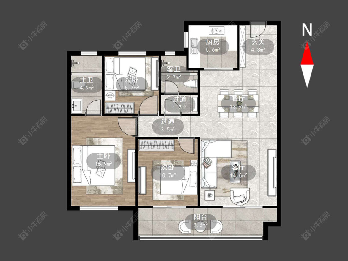 天启瑞禧花园房源户型图 常州天启瑞禧花园在售二手房源户型图_小牛看房