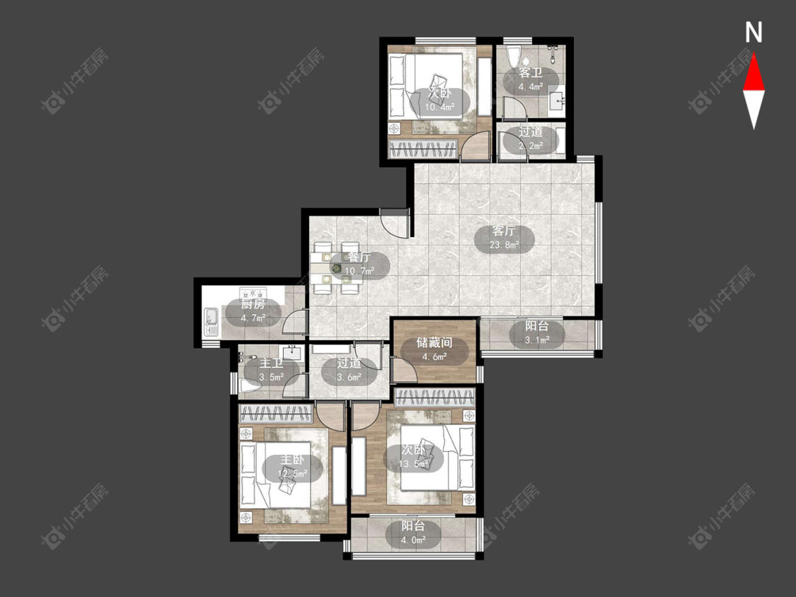 龙德花园房源户型图 常州龙德花园在售二手房源户型图_小牛看房