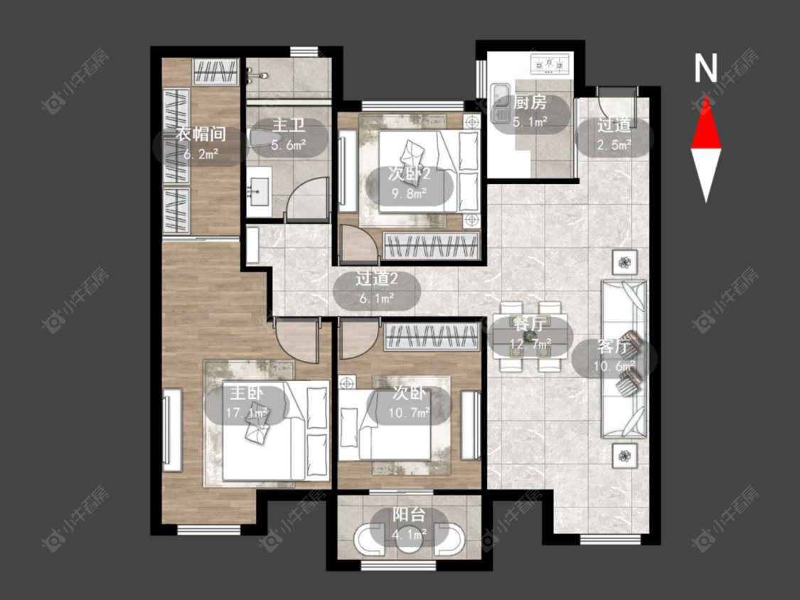 常州蔚蓝天地一二期在售二手房源户型图_小牛看房