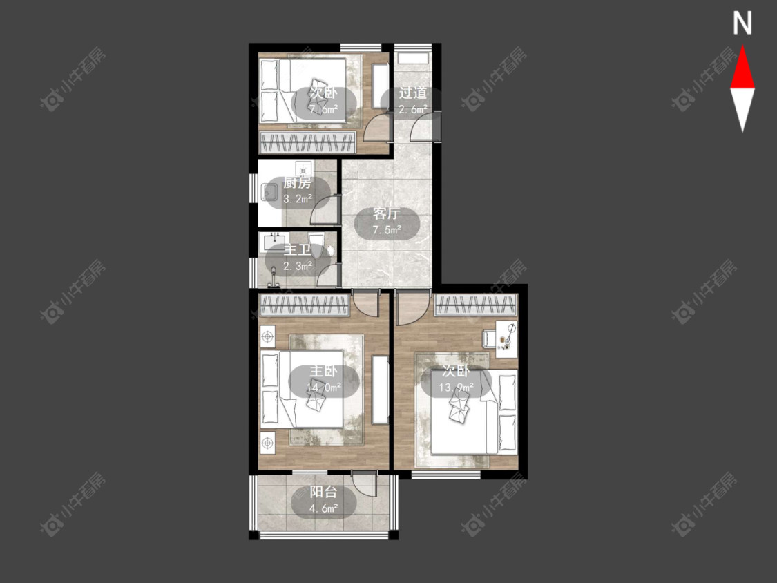 西新桥二村房源户型图 常州西新桥二村在售二手房源户型图_小牛看房