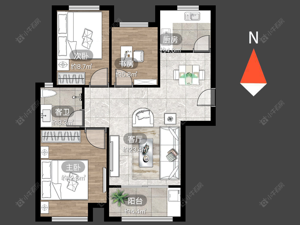 新城香悦半岛北区房源户型图 常州新城香悦半岛北区在售二手房源户型图_小牛看房