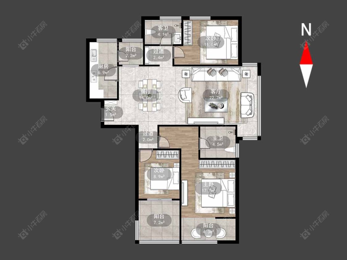 常州莱蒙城美景公寓在售二手房源户型图_小牛看房