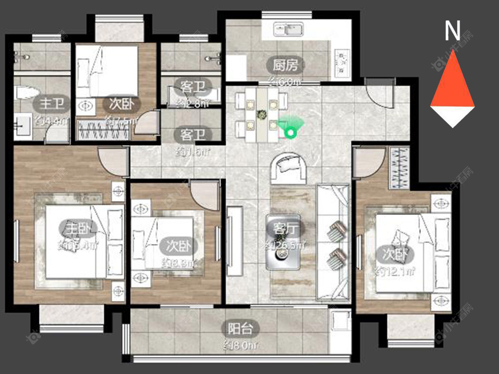 常州新城都荟在售二手房源户型图_小牛看房