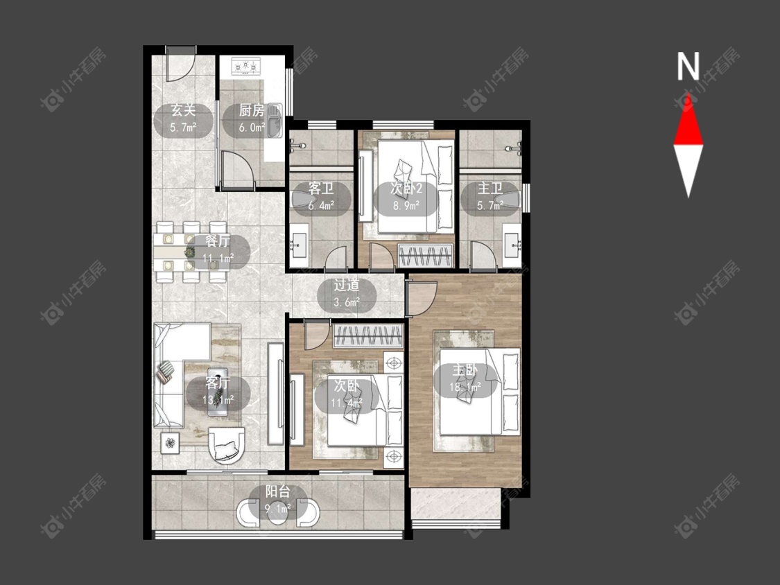 常州环球港湾在售二手房源户型图_小牛看房