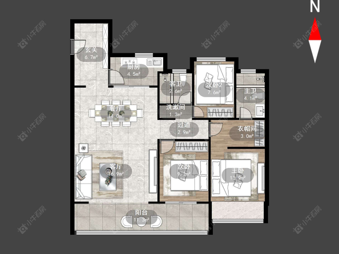 万科潮起东方房源户型图 常州万科潮起东方在售二手房源户型图_小牛看房