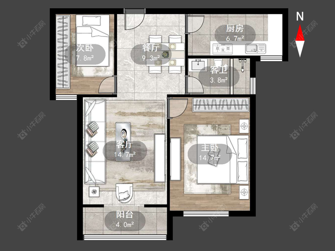 常州青洋花苑在售二手房源户型图_小牛看房