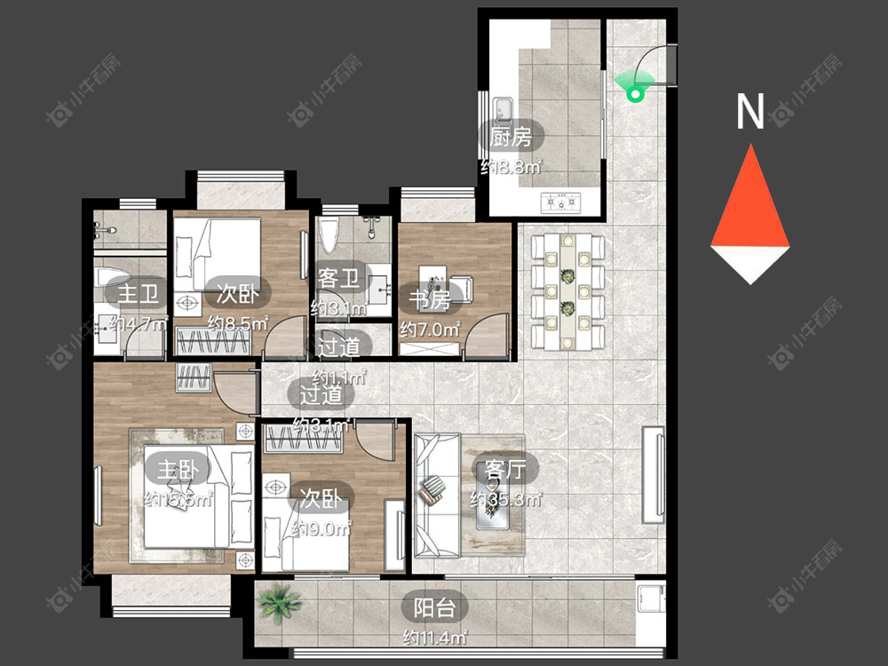 美的旭辉天赋房源户型图 常州美的旭辉天赋在售二手房源户型图_小牛看房