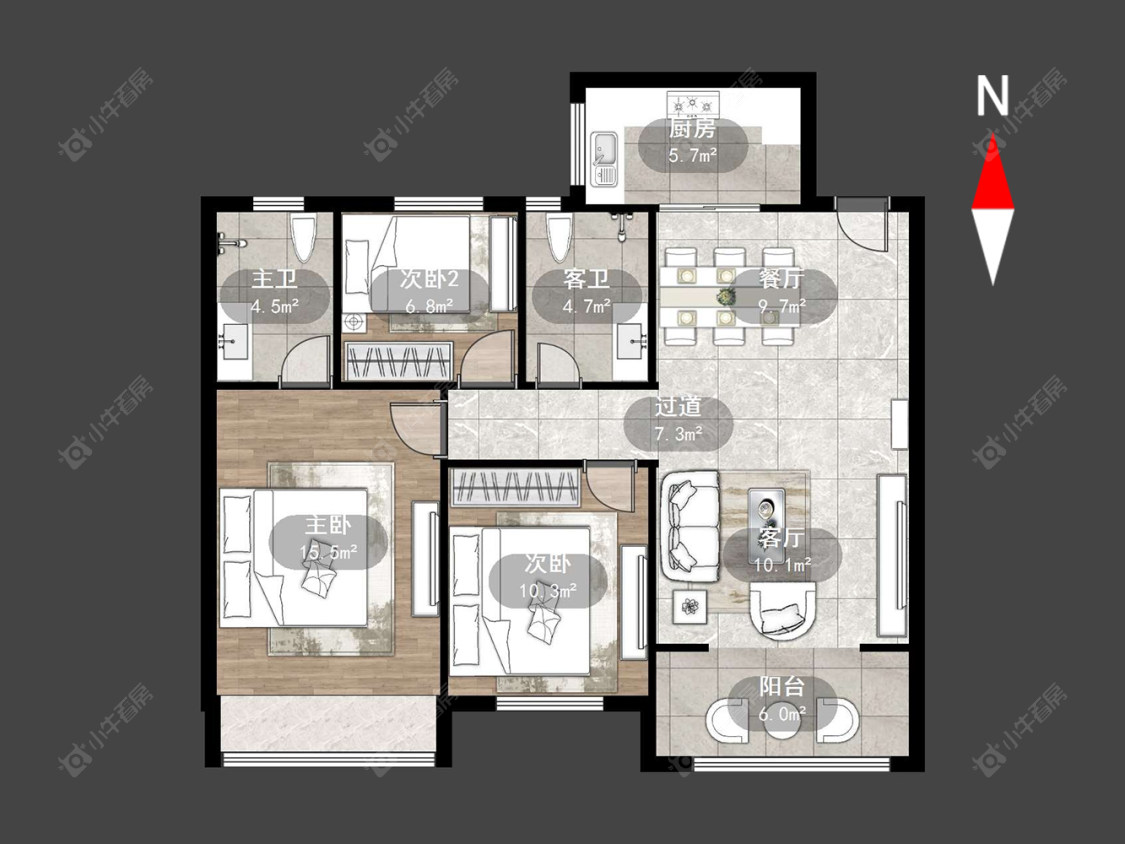 常州新欣嘉园在售二手房源户型图_小牛看房