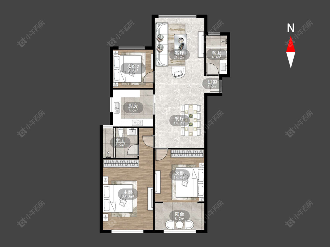 凤凰湖花园房源户型图 常州凤凰湖花园在售二手房源户型图_小牛看房