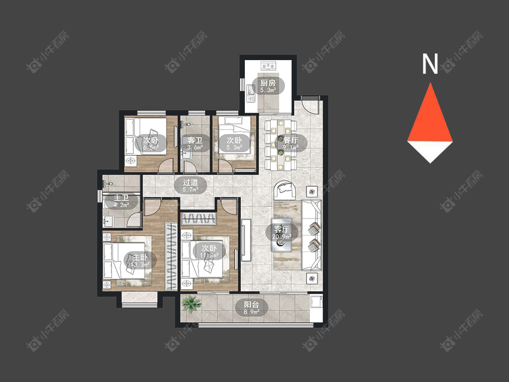 常州新城金樾在售二手房源户型图_小牛看房