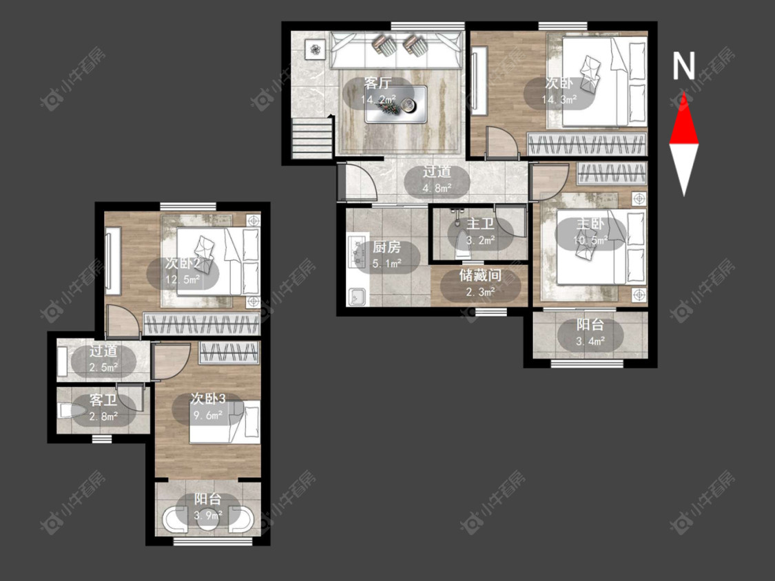 奥林匹克花园房源户型图 常州奥林匹克花园在售二手房源户型图_小牛看房