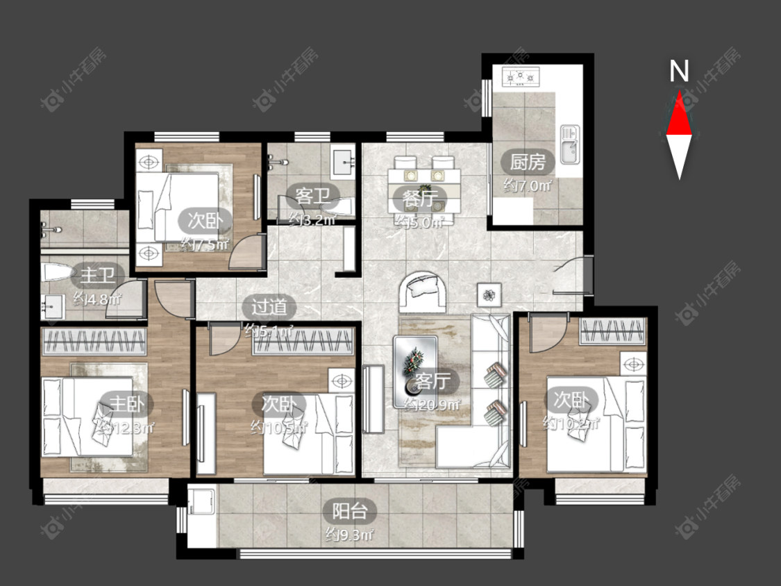 常州龙运天城在售二手房源户型图_小牛看房