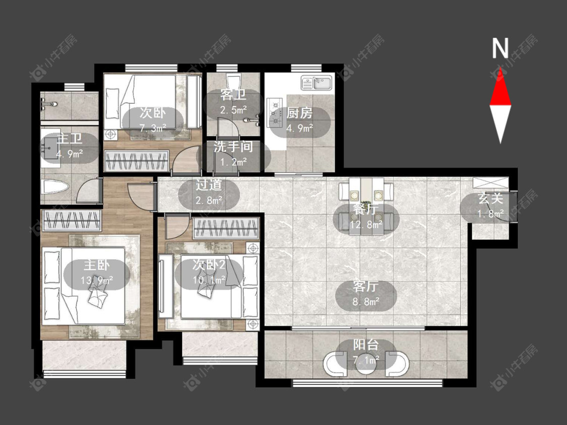 常州金科保利北郡花园在售二手房源户型图_小牛看房