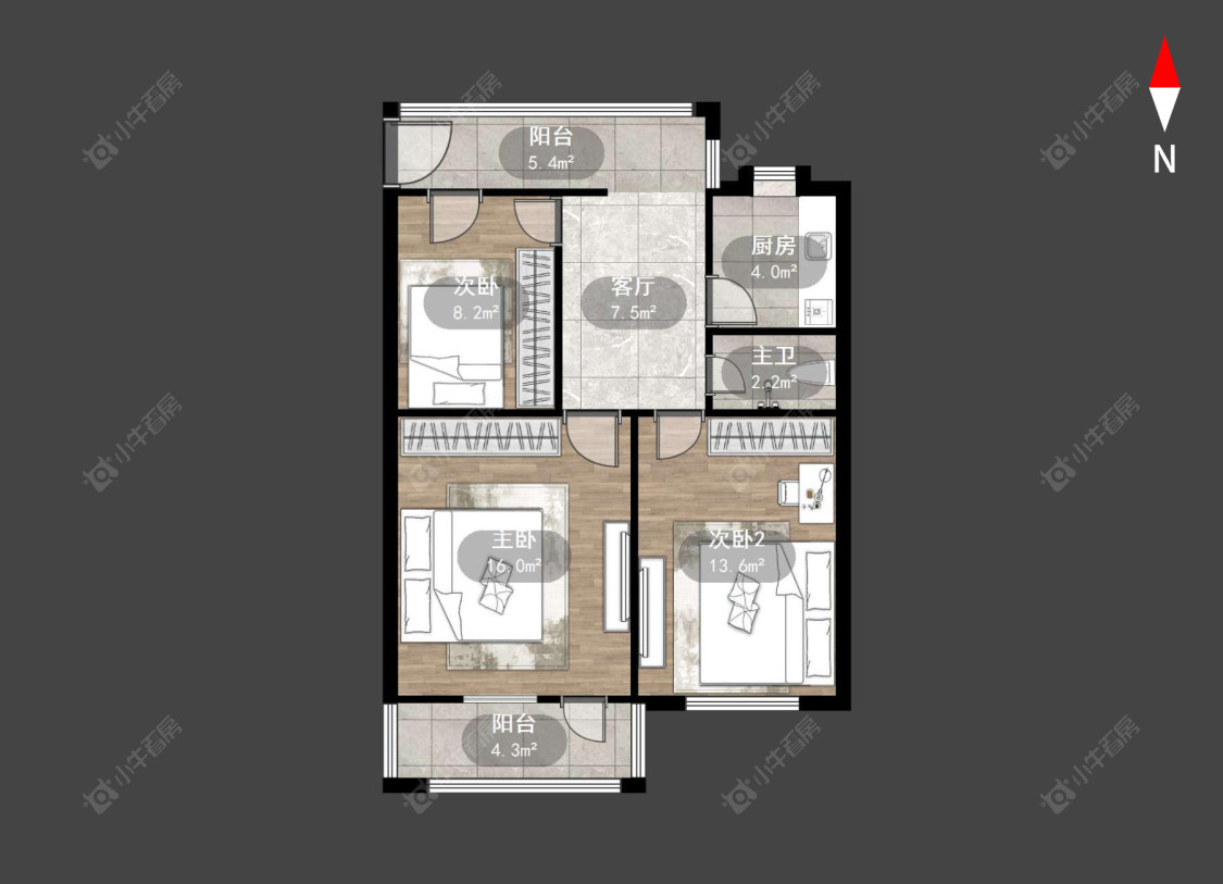 常州五角场西村在售二手房源户型图_小牛看房