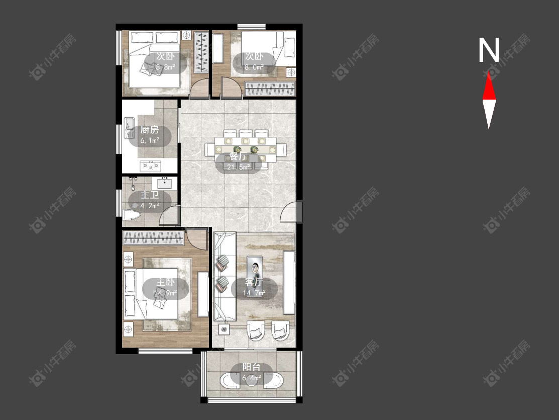 常州清凉路在售二手房源户型图_小牛看房
