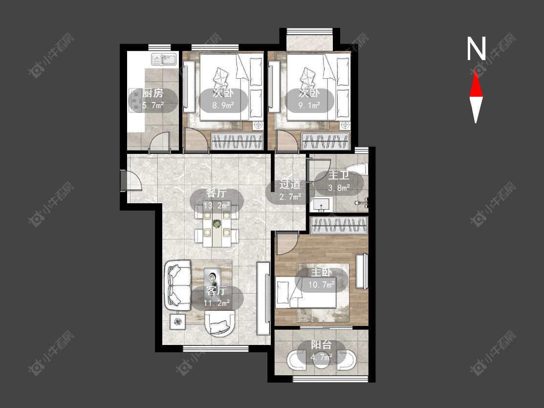 水岸花语房源户型图 常州水岸花语在售二手房源户型图_小牛看房