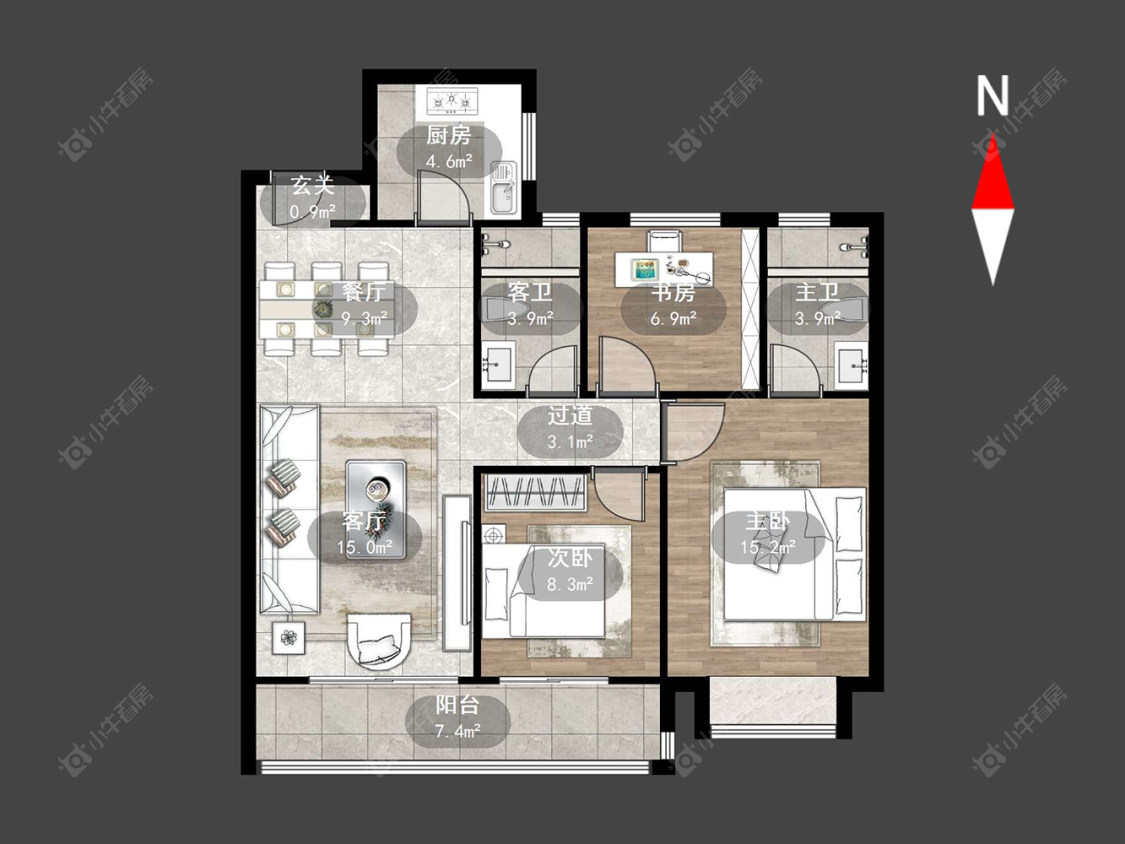 常州路劲雅居乐国仕九礼在售二手房源户型图_小牛看房