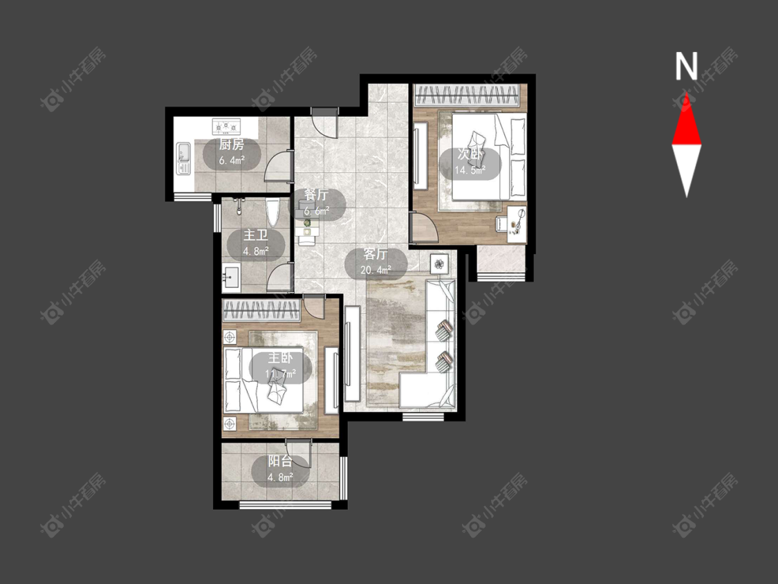 常州府西花园在售二手房源户型图_小牛看房