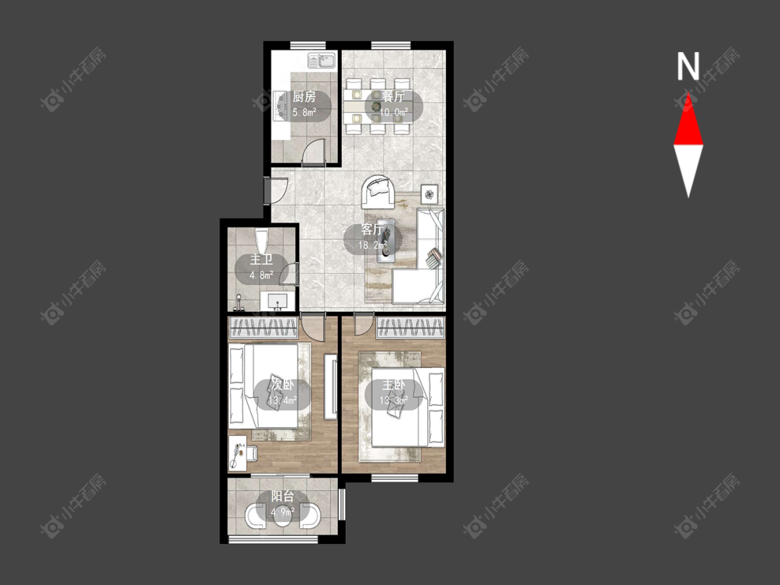 常州泰山三村在售二手房源户型图_小牛看房