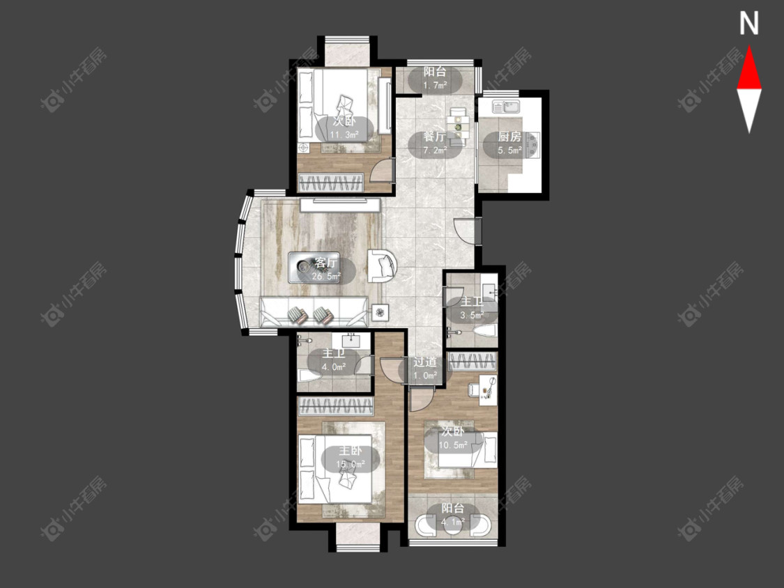 常州中意宝第在售二手房源户型图_小牛看房