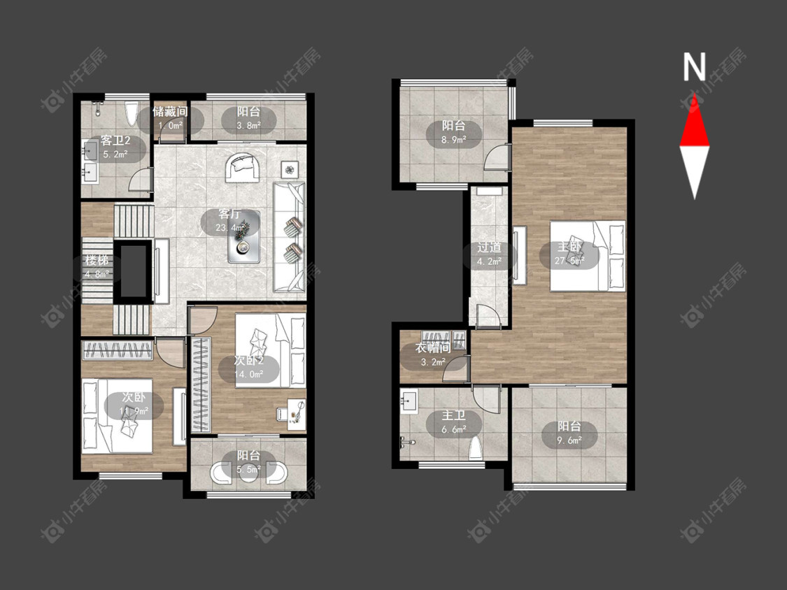 常州天禄西阆苑别墅区在售二手房源户型图_小牛看房