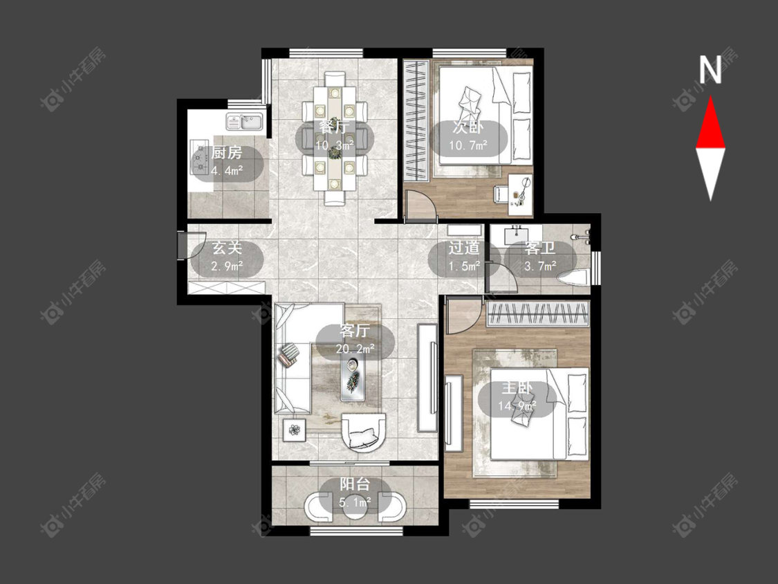 常州中奥珑郡在售二手房源户型图_小牛看房