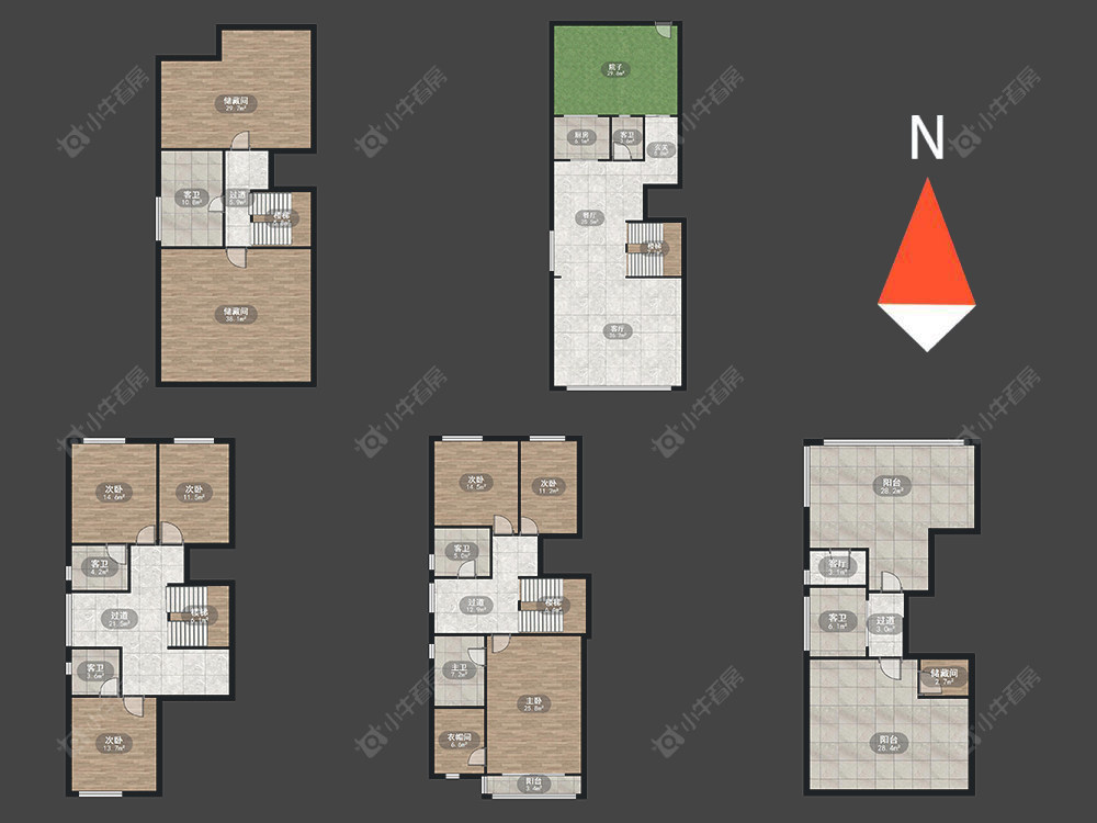 常州招商花园城别墅区在售二手房源户型图_小牛看房