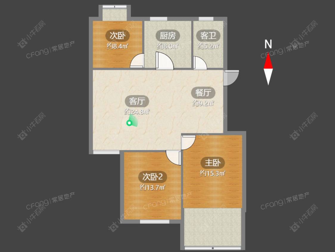常州嘉顺花园在租房源户型图_小牛看房
