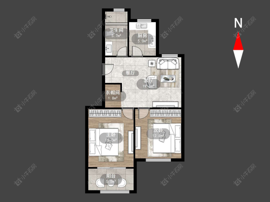 常州青洋花苑在售二手房源户型图_小牛看房