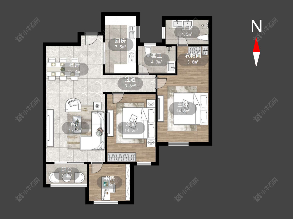 常州高成天鹅湖在售二手房源户型图_小牛看房