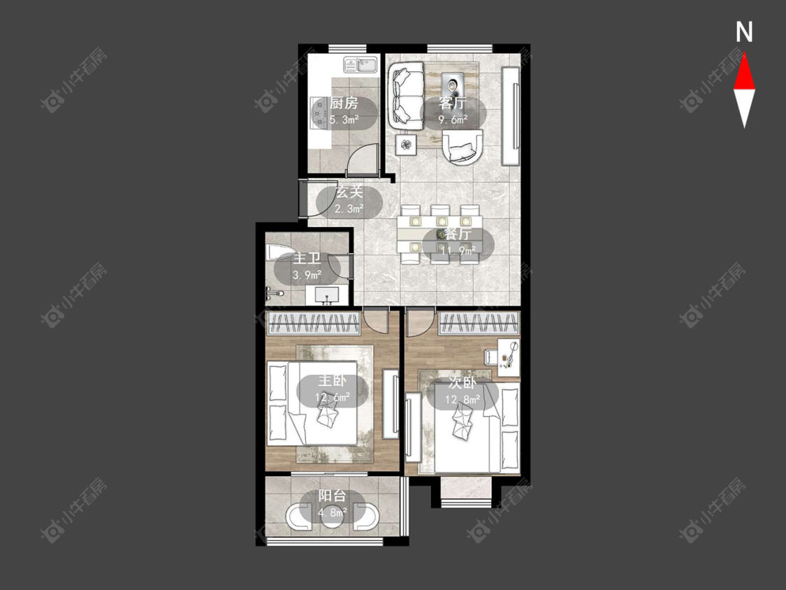 常州新庆花苑在售二手房源户型图_小牛看房