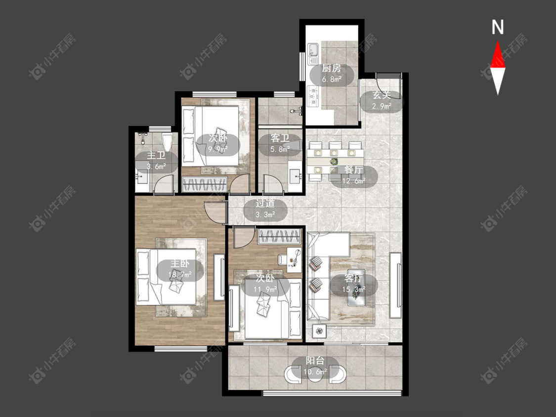 常州东青嘉园在售二手房源户型图_小牛看房
